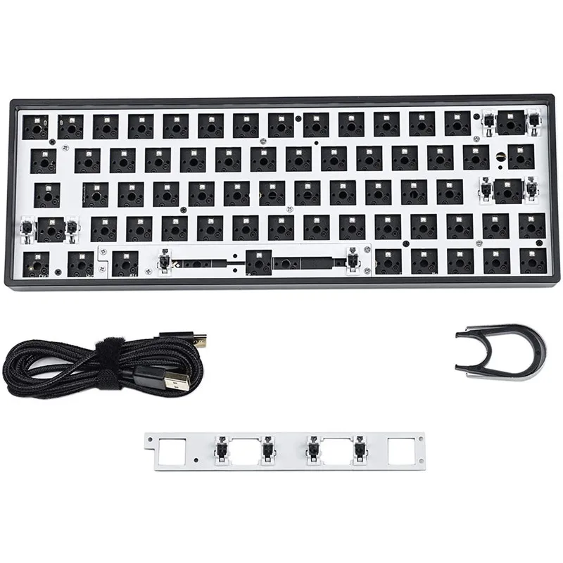 

Keyboard DIY Kit GK64X GK64XS RGB Hot Swap Programmable Bluetooth-compatibl Junction Box PCB Board Plastic Shell Tai Edition Kit
