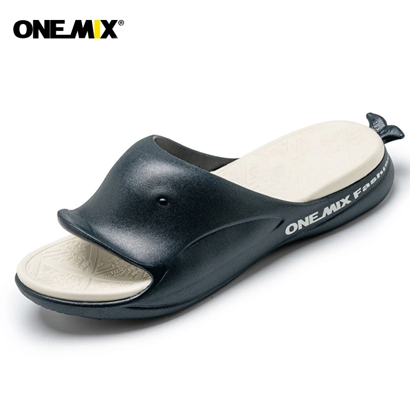 

ONEMIX Summer Slippers Flip Flops for Women Beach Shoe Men Slippers Black White Non-slip Bathroom Slides Indoor Lover Slippers