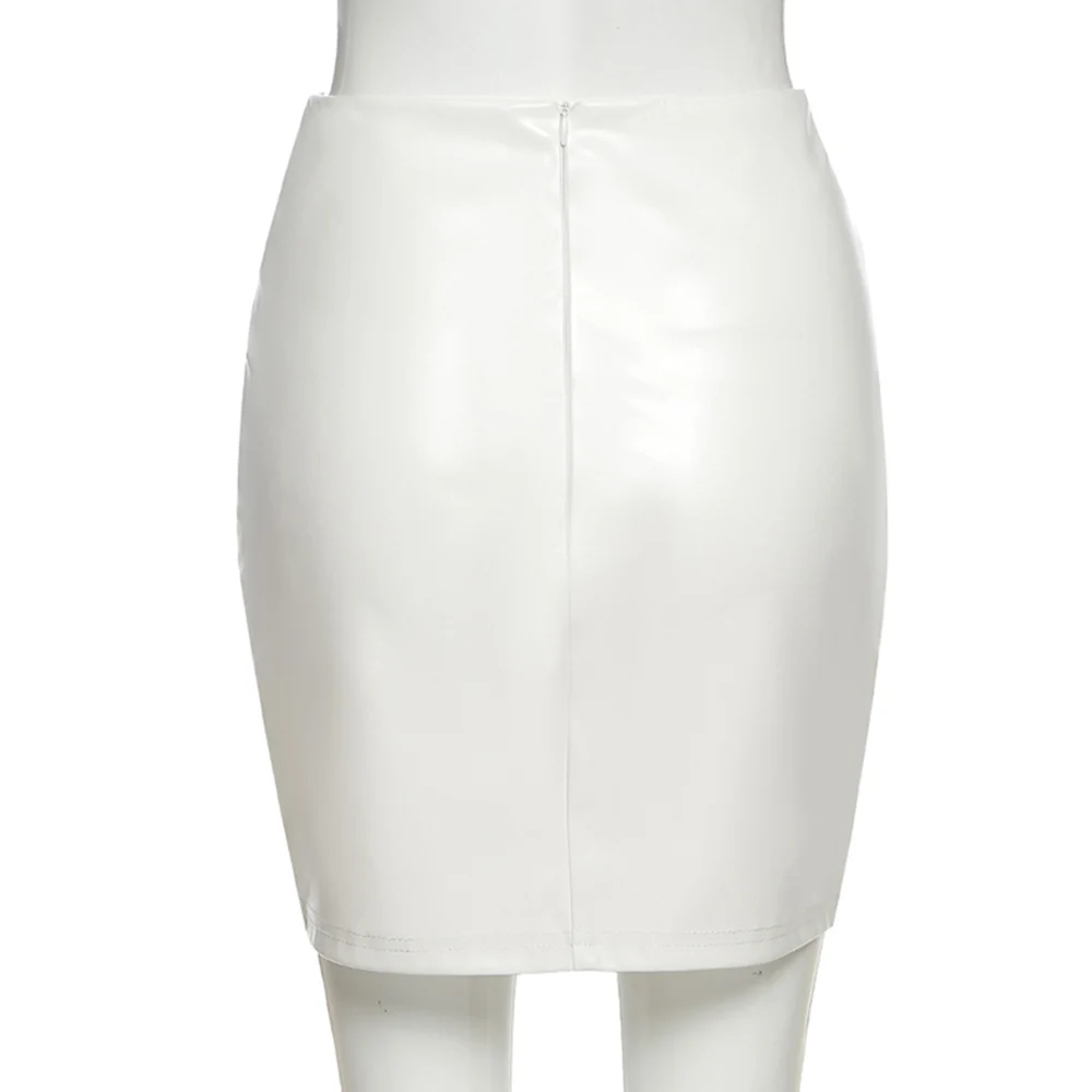 

Missnight Floral Embroidery White Skirt Bodycon Mini Skirt High Waist Lace Up Bandage Drawstring Woman Skirts Streetwear