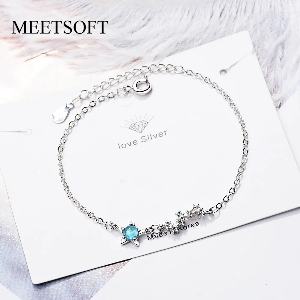 MEETSOFT модные аксессуары серебряного цвета браслеты для женщин с кристаллами