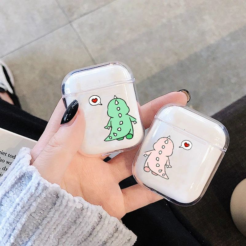 Чехол для наушников Apple airpods чехол с милым динозавром Bluetooth Airpods 1 2 мягкий