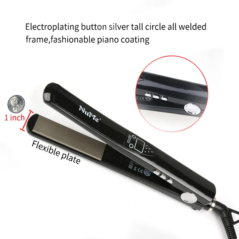 2019 титановые пластины выпрямитель для волос ЖК дисплей выпрямление железа MCH