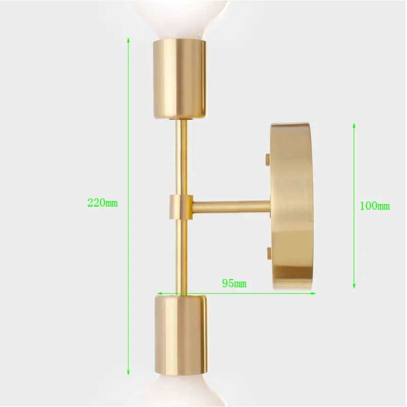 

Simple indoor E27 light source brass wall lamp furniture decoration bedroom corridor lighting wall lamp two lamp