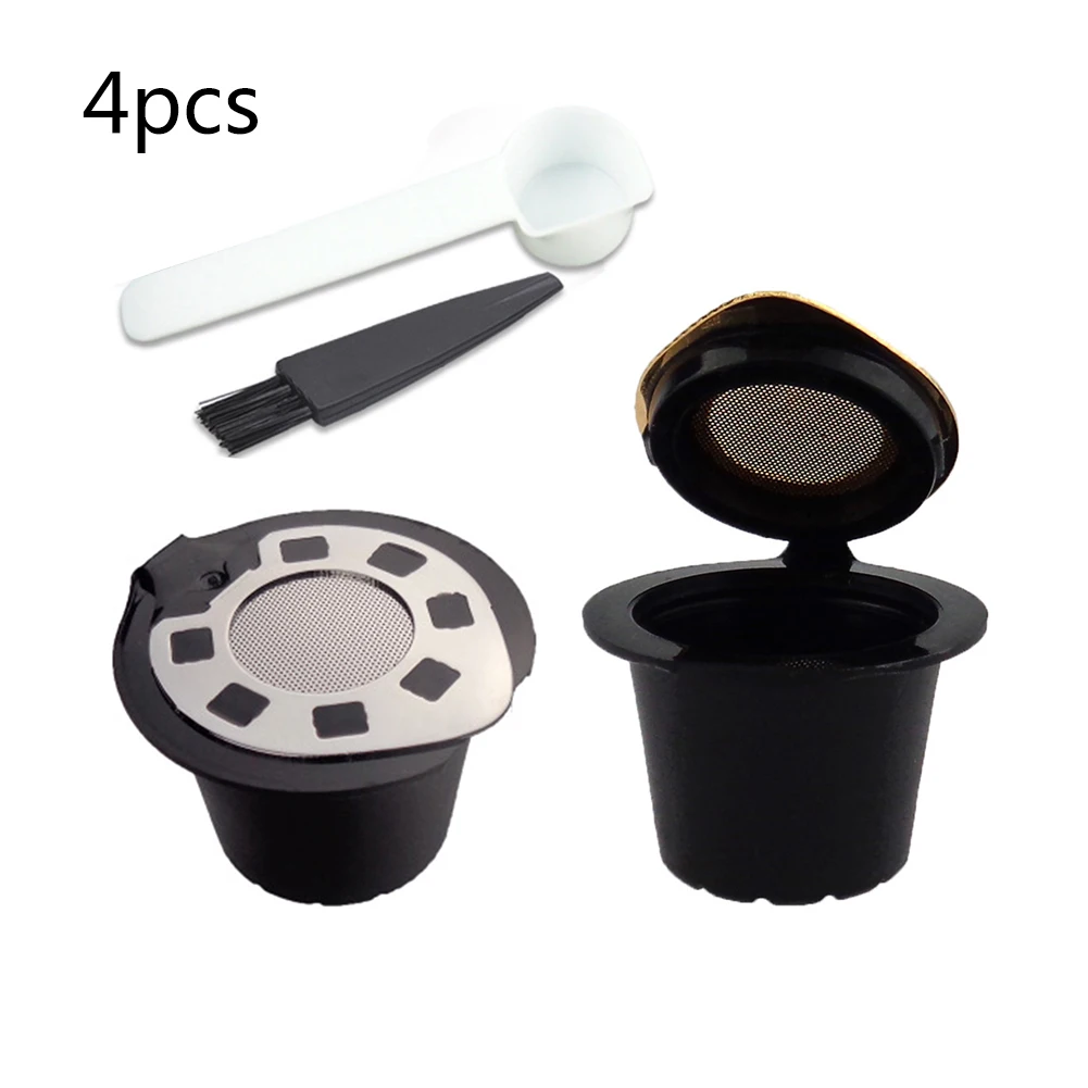 4 шт. капсула для Nespresso заполненный фильтр из нержавеющей стали совок набор кистей