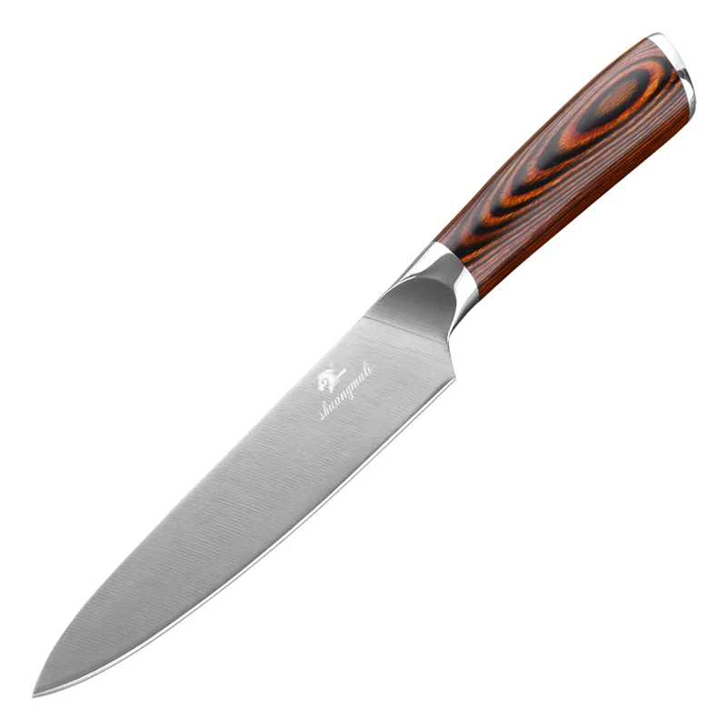 

Shuangmali 5 Inch Utility Paring Knife 5Cr15 Stainless Steel Kitchen Fruit Peeling Knives Wood Handle Cooking Chef Slicing Knife