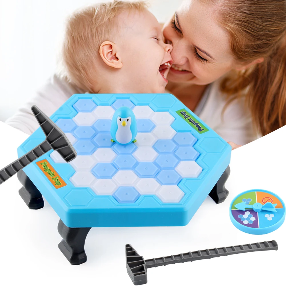 Мини ловушка в виде пингвина настольная игра блочный Молот для льда игрушка