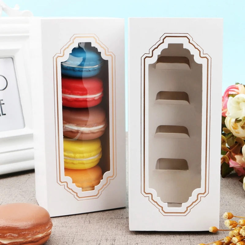 10 Pcs Macarons Box White Bronzing Kraft Paper Gift Packaging Kid Birthday Wedding Cake Boxes for Guests Candy | Дом и сад