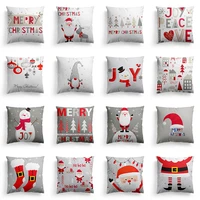 christmas decorations for home decor white red pillow case 45x45 cm christmas santa claus cushion cover navidad new year 2022