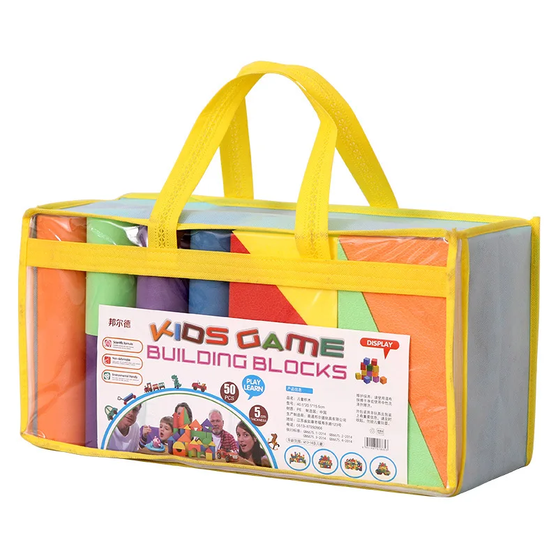 

50 Pcs Baby Big Foam Blocks Large Kids Games Educational Toys Sponge Soft Building For Children Gifts