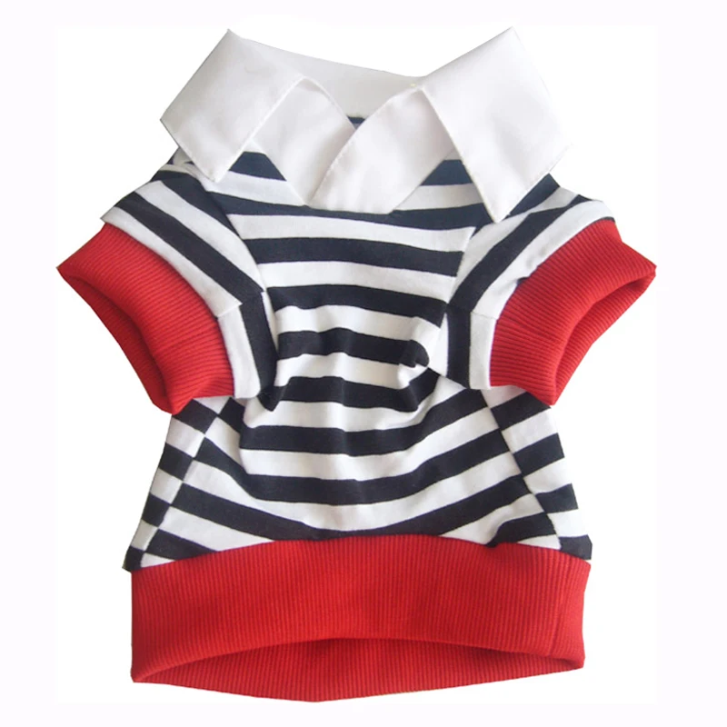 Большая домашняя Собака куртка 100% хлопок Одежда для маленьких собак полосатая