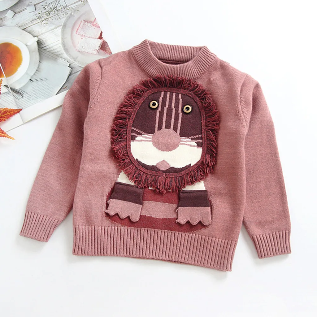 Свитер для малышей на зиму теплый свитер с животными маленьких мальчиков и