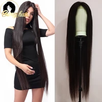 swag 36 38 40 long inch straight 4x4 lace closure wig human hair 250 density remy brazilian hair pre plucked hairline