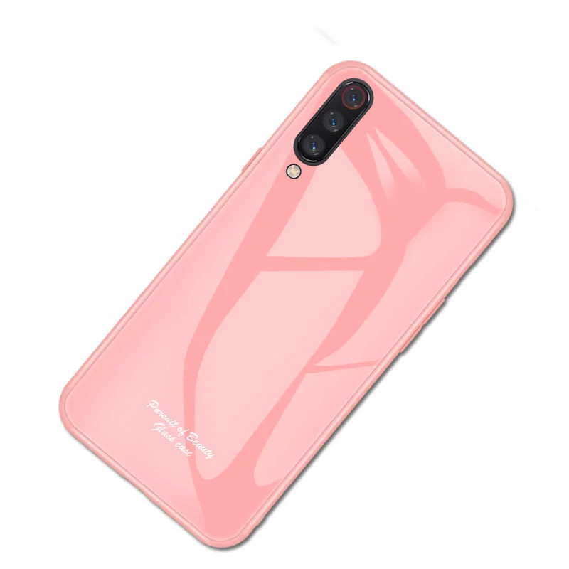 Розовый Для Xiaomi Mi 9 чехол Модный Macaron противоударный жесткий Гибридный чехол из закаленного стекла для Xiaomi Mi 9 SE чехол для телефона s - Цвет: Розовый