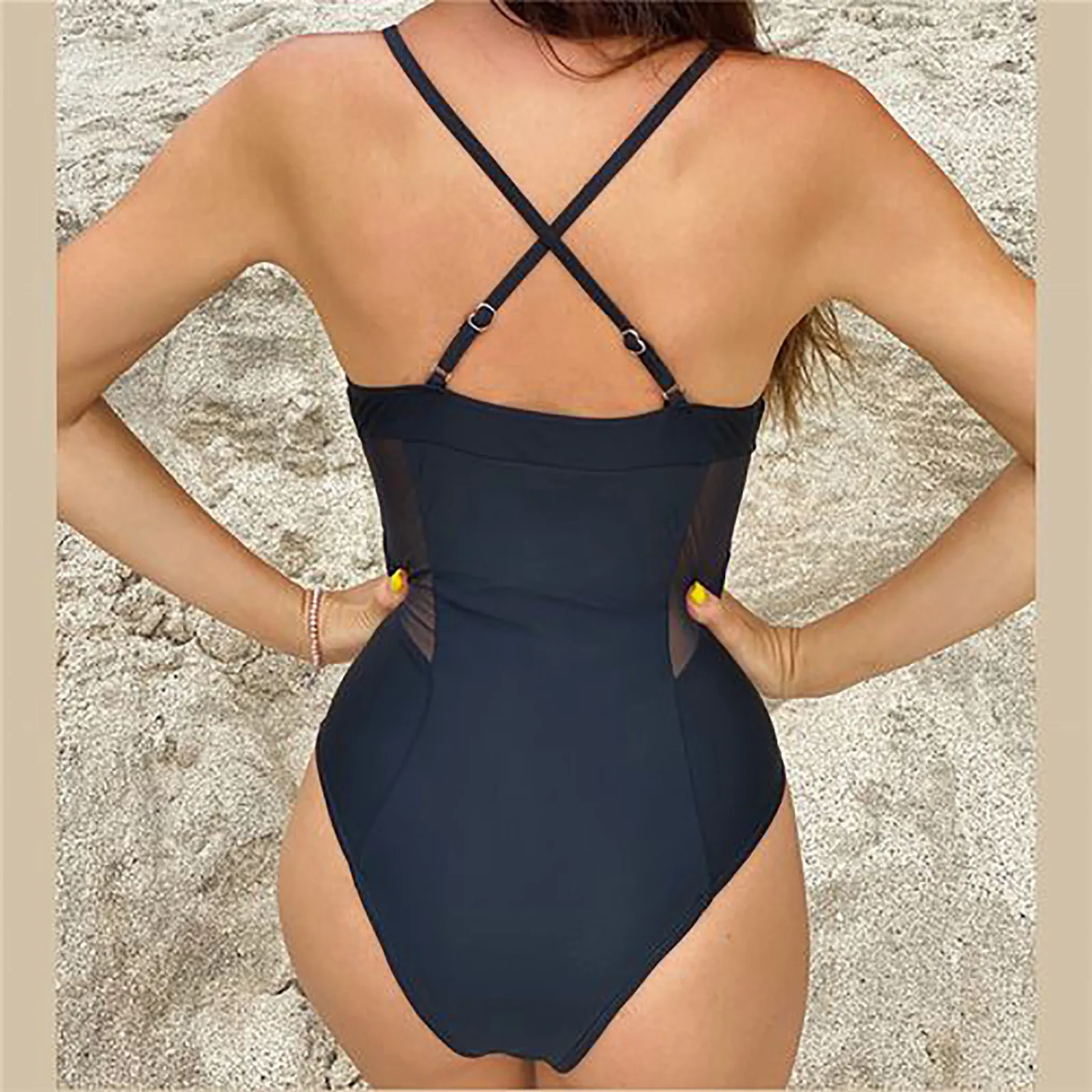 2021 цельный прозрачный купальник женский сексуальный с V образным вырезом и