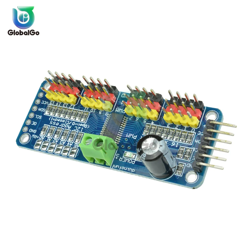 16 канал ПВМ привода 12 битная ШИМ/сервопривод I2C Интерфейс PCA9685 модуль для arduino или