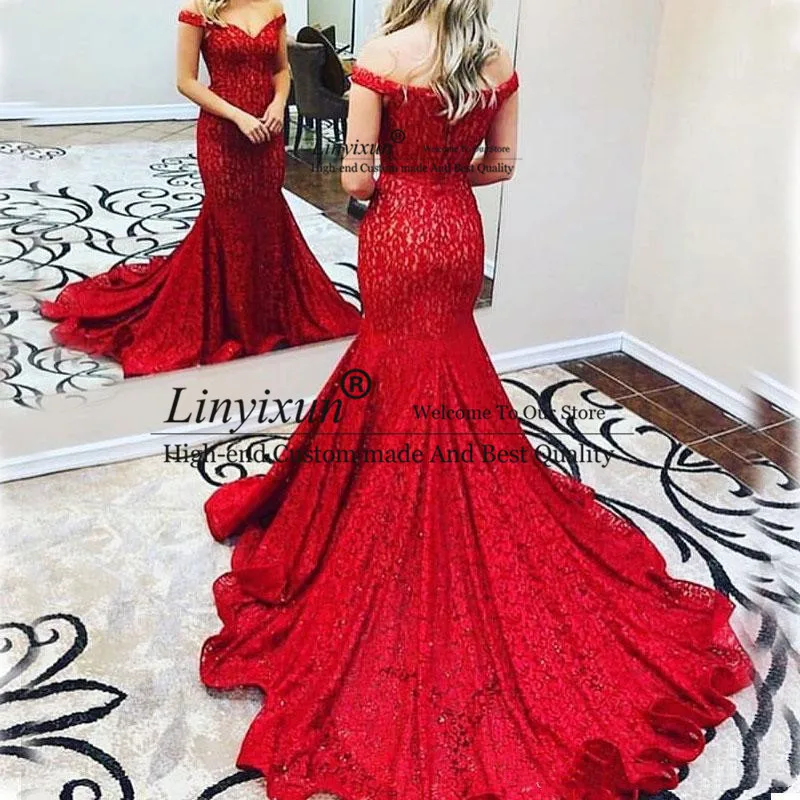 

Mermaid Robe De Soiree Women Mermaid Sexy Lace Prom Dresses Floor Length Long Evening Dresses 2020 Sweep Train Vestido De Festa