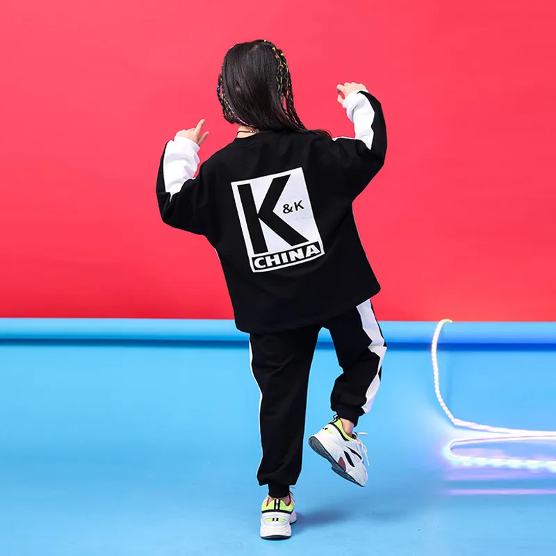 Black set Комплекты одежды для маленьких мальчиков 10, 12, 13, 14 лет осенние повседневные комплекты одежды для девочек Детский костюм толстовки+ спортивные штаны весенний Детский комплект - Цвет: Black set