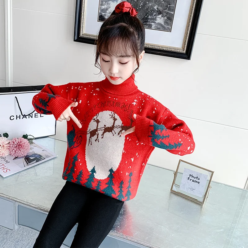 

Girls Boys Sweater Kids Coat Outwear 2022 Cartoon Plus Velvet Thicken Warm Winter Autumn Knitting Wool Cotton Toddler Kids Baby