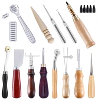 imzay leather professional hole punch craft tools kit cutter carving working stitching leather craft tool sets accessories