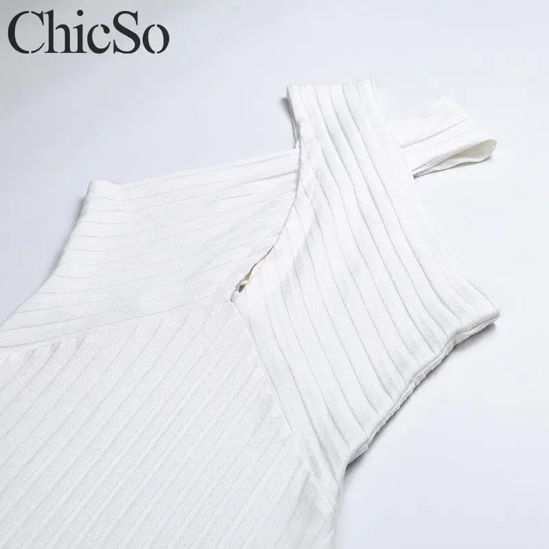 MissyChilli трикотажное платье-свитер без спинки с открытыми плечами, женское сексуальное короткое белое платье, Осенние вечерние элегантные Клубные платья