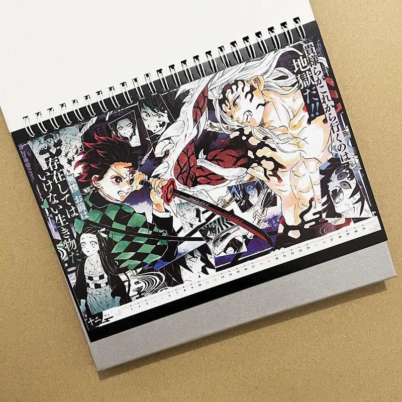 

1pcs 2021 Anime Demon Slayer Kimetsu No Yaiba Desk Calendar Kamado Tanjirou Cartoon Figure Desk Calendars Daily Schedule Planner