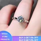 Обручальное кольцо женское, полностью из серебра 925 пробы, с фианитом 1 карат