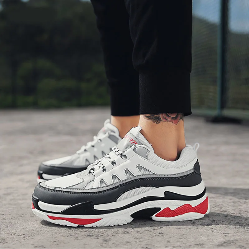 Мужская обувь очень большого размера повседневная дышащая Спортивная на толстой