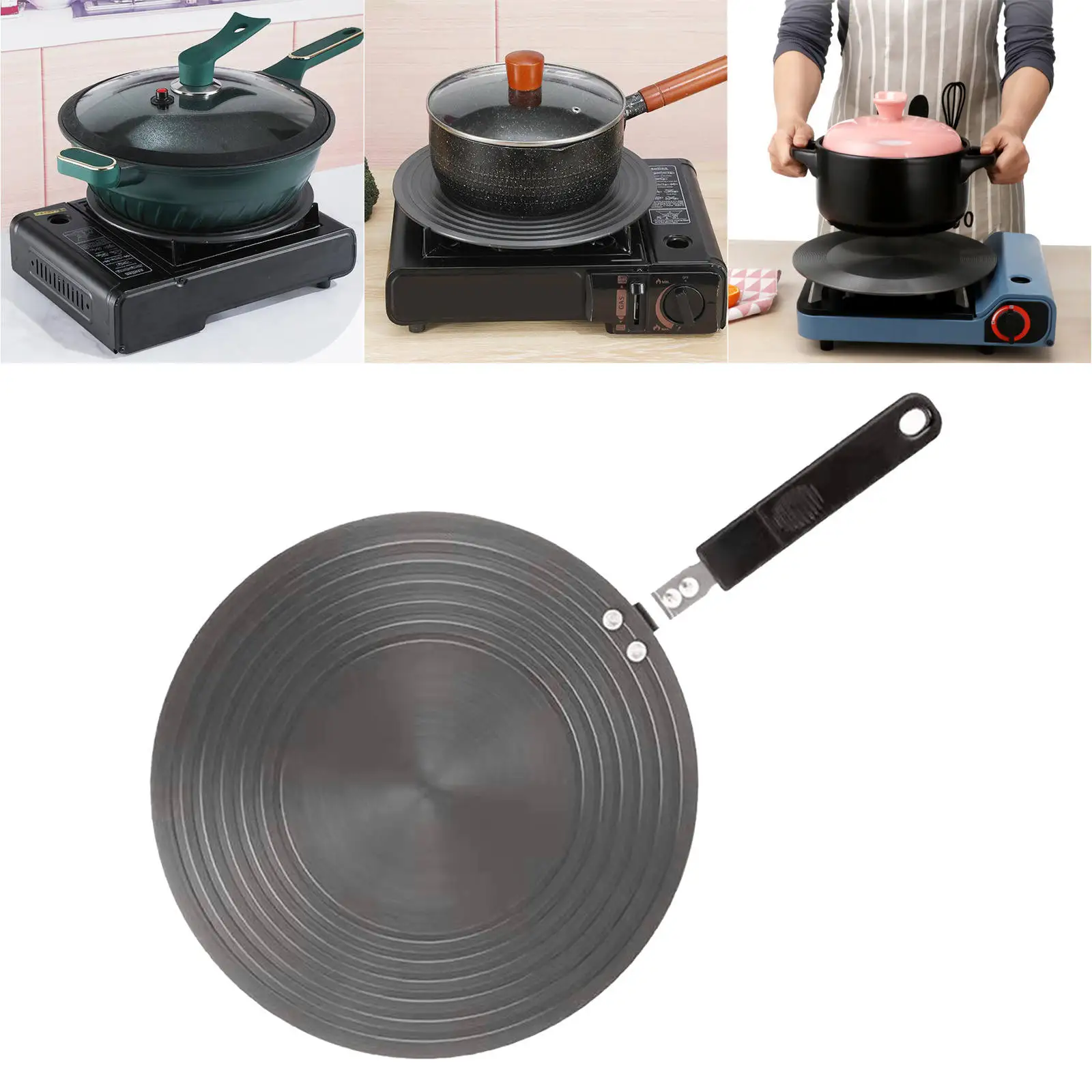 Пластина рассеивателя тепла 24/26/28 см Индукционная пластина-адаптер с ручкой