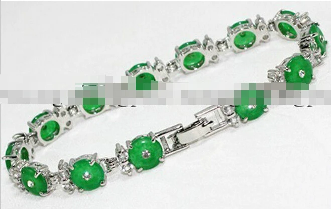 1009 + Кристалл инкрустация зеленый звено браслет ювелирных изделий 7 5