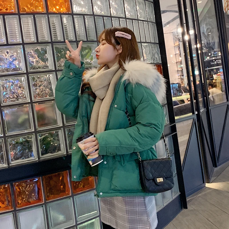 Новое поступление 2019 парка с капюшоном из искусственного фу модная тонкая