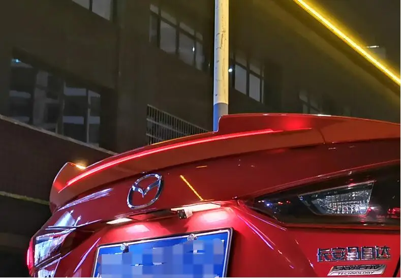 Для Mazda 3 Axela спойлер 2014 2018 led свет ABS Материал заднего крыла автомобиля праймер