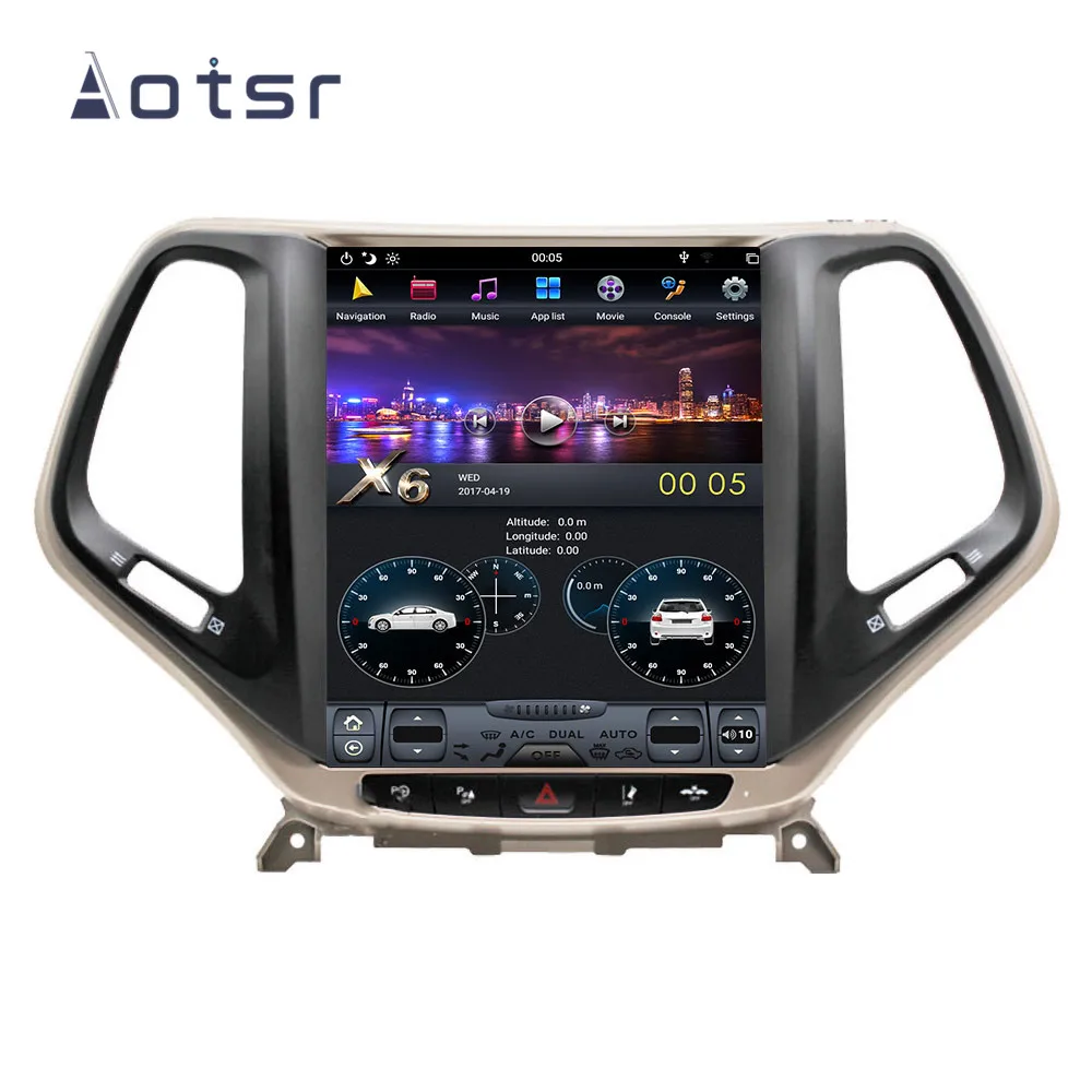 10," Tesla type Android 8,1 4+ 64 ГБ для JEEP Cherokee автомобильный dvd-плеер навигация gps Радио стерео блок