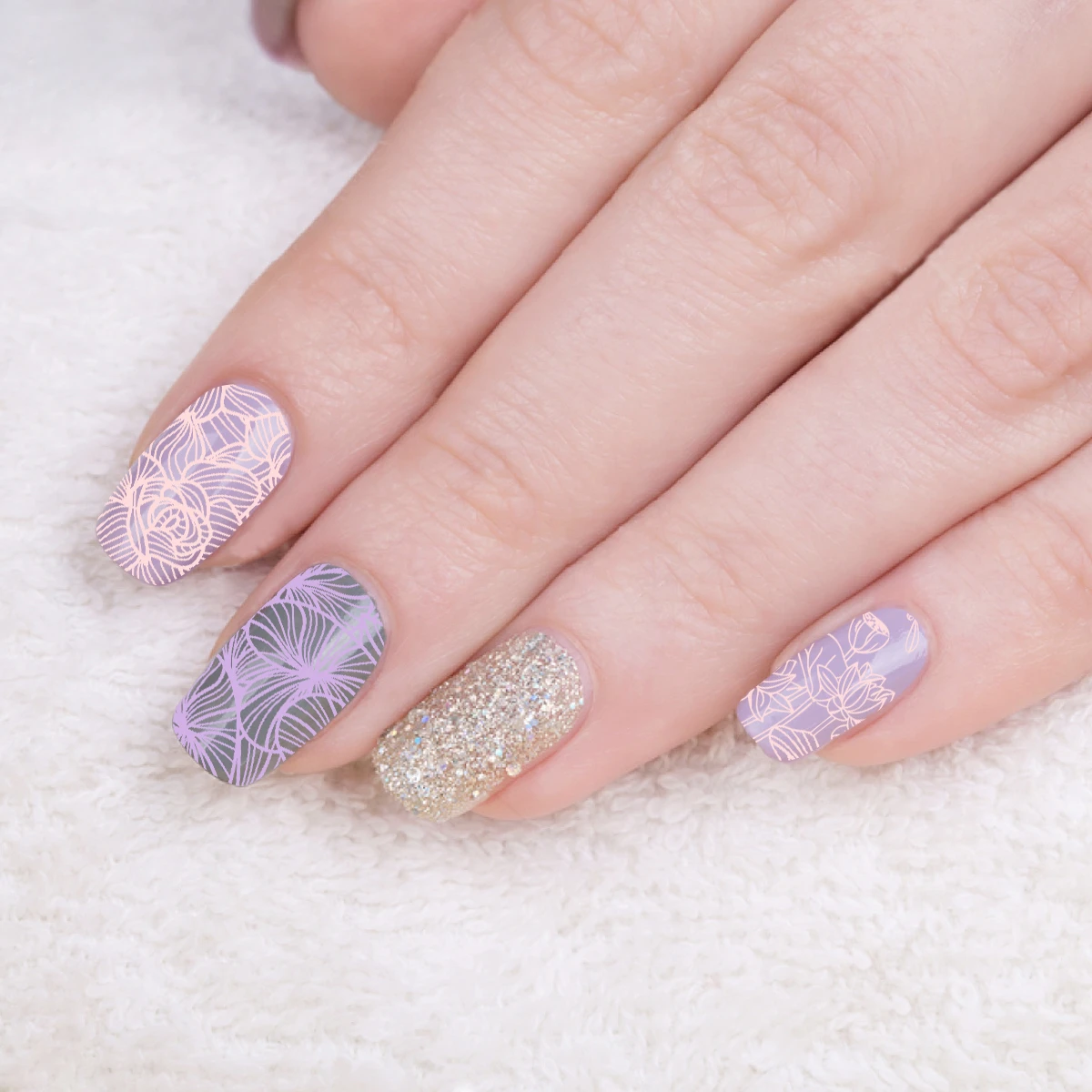 BEAUTYBIGBANG 6*12 см Прямоугольный штамповочный шаблон для дизайна ногтей линия лотоса