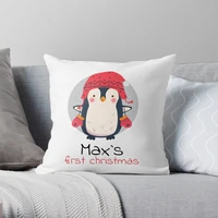 max first christmas penguin cushion cover pillowcase 2020 christmas decorations for home xmas noel ornament happy new year 2021