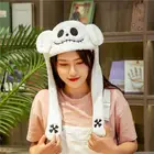 Забавная плюшевая шапка, мягкая игрушка в виде котенка, шапка с передвижными ушками для Хэллоуина, костюм для косплея