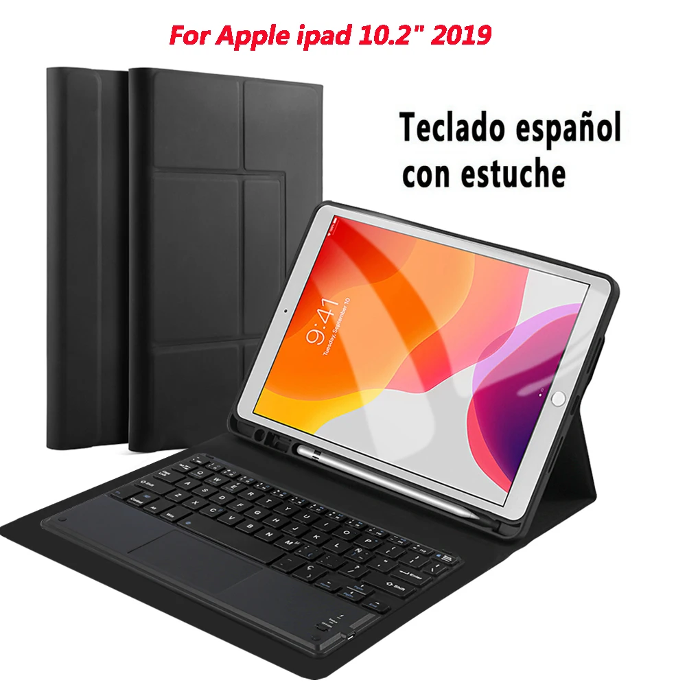 SPA Keyboard Case Чехол с русской клавиатурой для iPad 10,2 чехол из искусственной кожи флип-подставка Bluetooth тачпад Клавиатура планшет защитный чехол - Цвет: SPA Keyboard Case