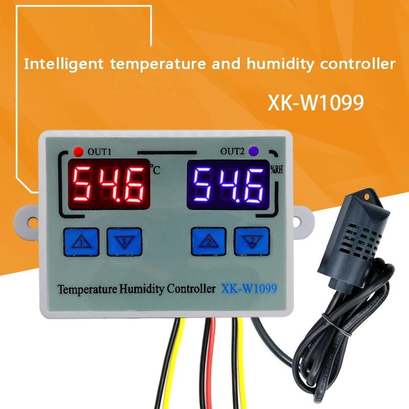 XK-W1099 Dual Digital Thermostat Humidistat Egg Incubator Temperature Humidity Controller Regulator Thermometer Hygrometer 24V |