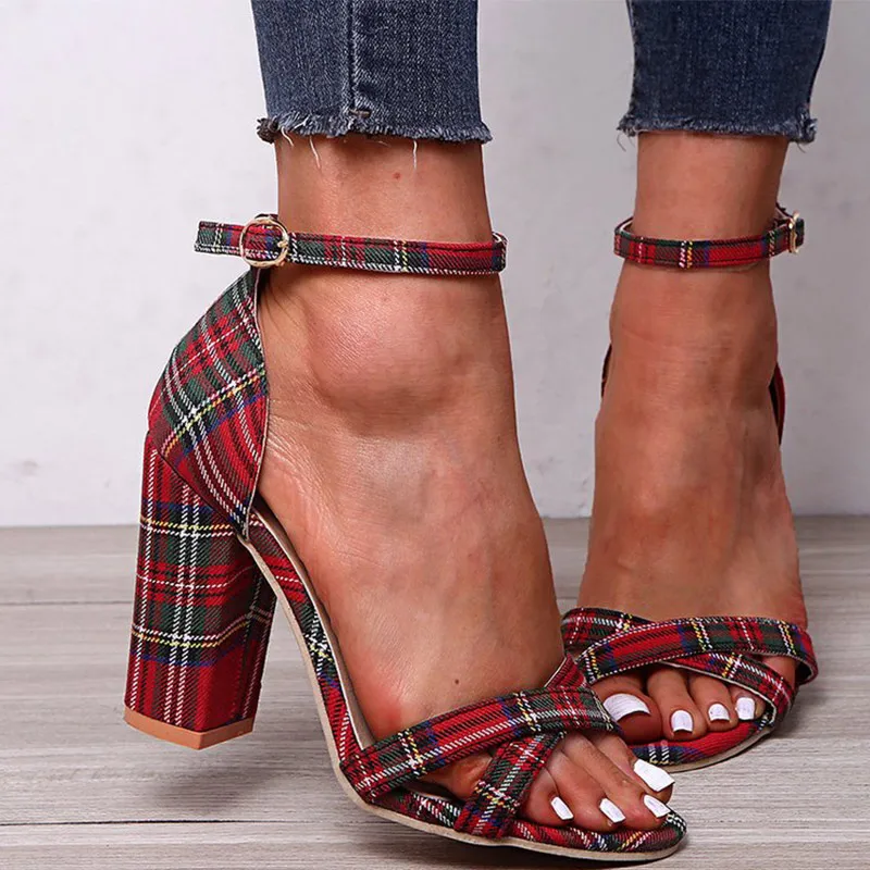 

Сандалии женские сетчатые с ремешком на щиколотке, босоножки на высоком каблуке, с перекрестным открытым носком, обувь с крышкой, Прямая пос...