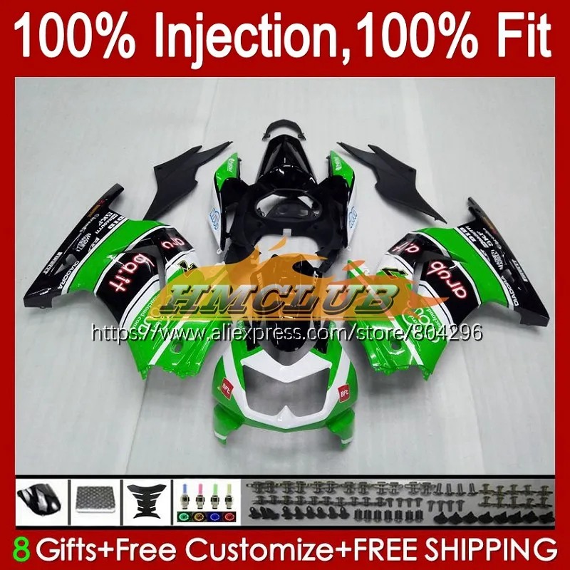 

Инъекции для KAWASAKI ZX250R 2008 2009 2010 2011 2012 53No.86 ZX-250R EX250 EX ZX 250R цвета: зеленый, черный 250 08 09 10 11 12 обтекатель