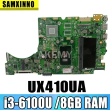 SAMXINNO UX410UA Motherboard  For ASUS UX410UQ UX410UQK UX410UV UX410U RX410U Laotop Mainboard with i3-6100U/6006U CPU 8GB RAM