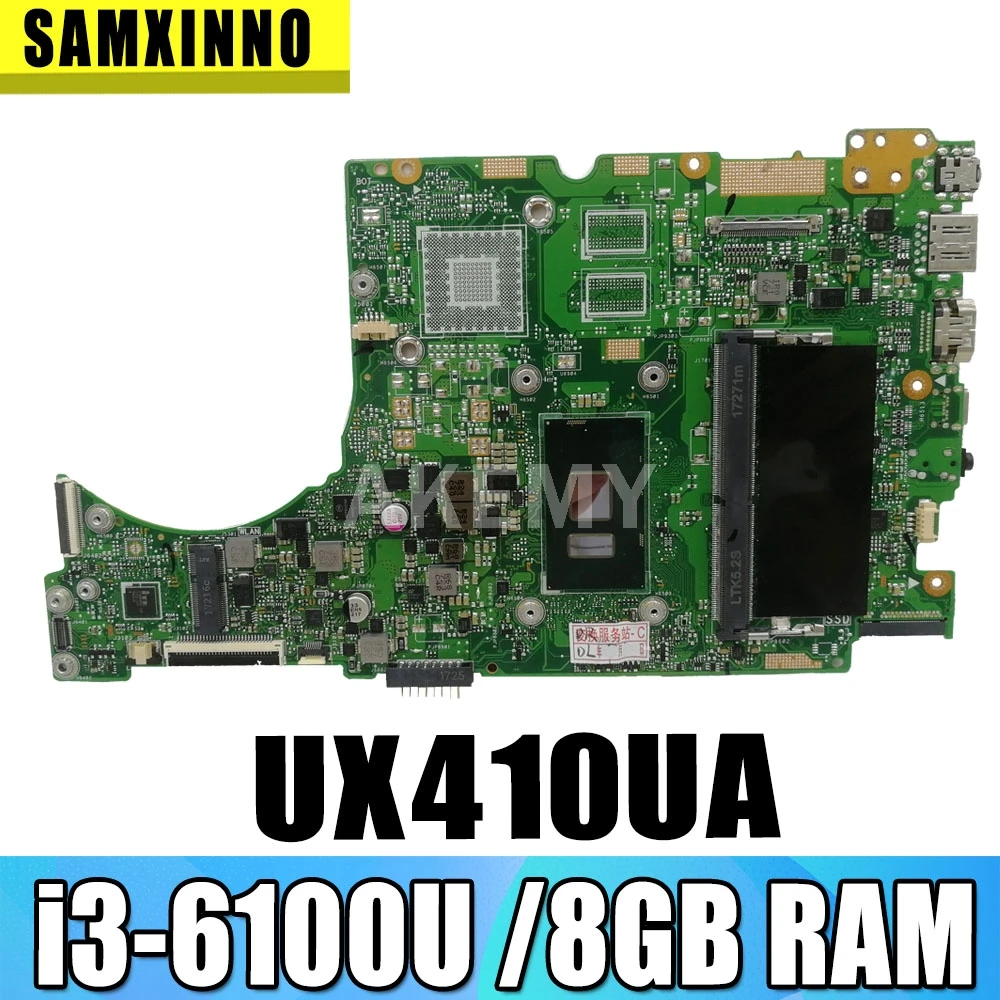 Материнская плата SAMXINNO UX410UA для ASUS UX410UQ UX410UQK UX410UV UX410U RX410U Laotop материнская с i3 6100U CPU 8