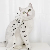3pcs pet lace polka dot bowknot adjustable safety buckle cat collar cat fairy necklace birthday accessories puppy cute and thin