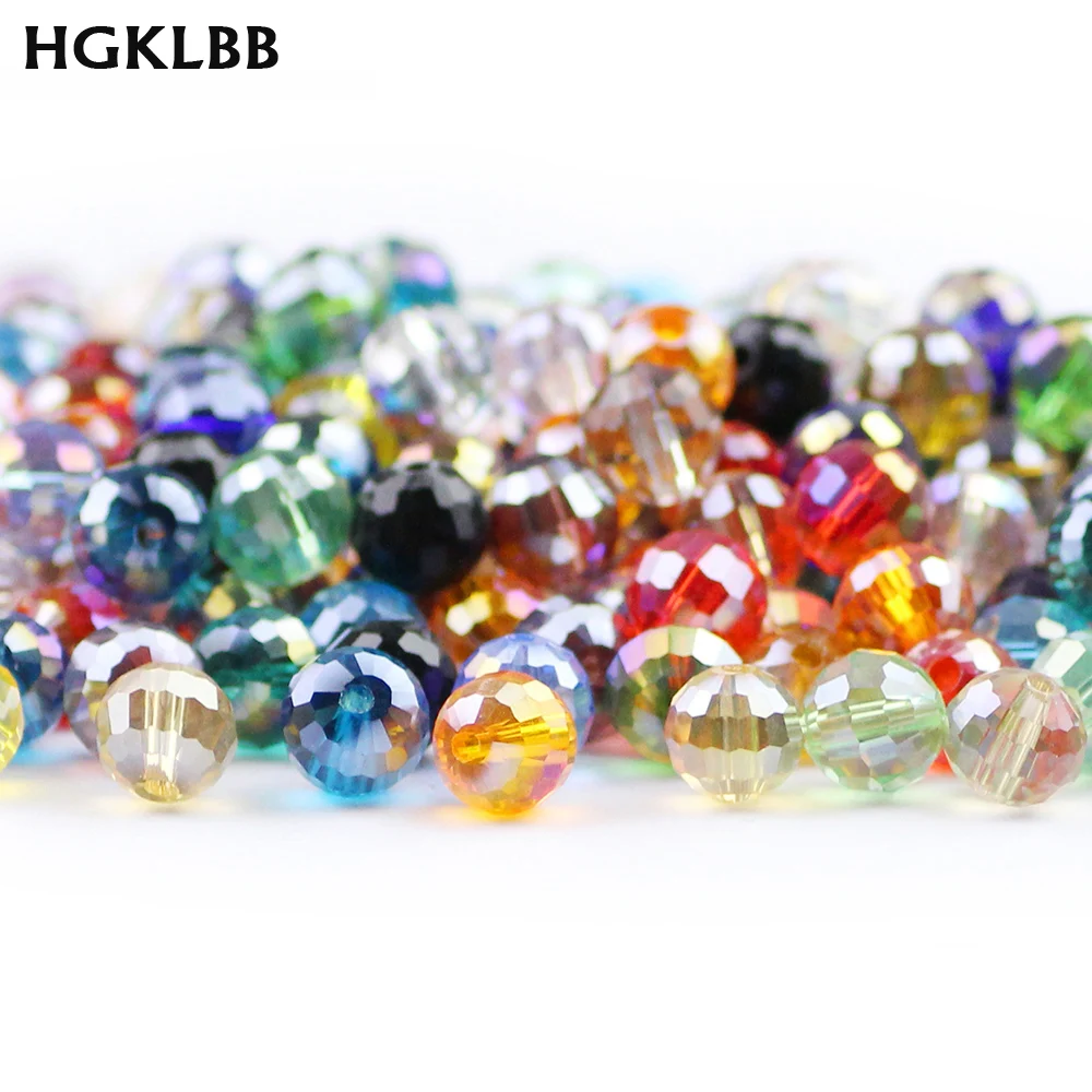 

Бусины из австрийского хрусталя с огранкой HGKLBB 96, 10 мм, 30 шт., цветные круглые бусины AB для изготовления ювелирных изделий, браслетов, аксессу...