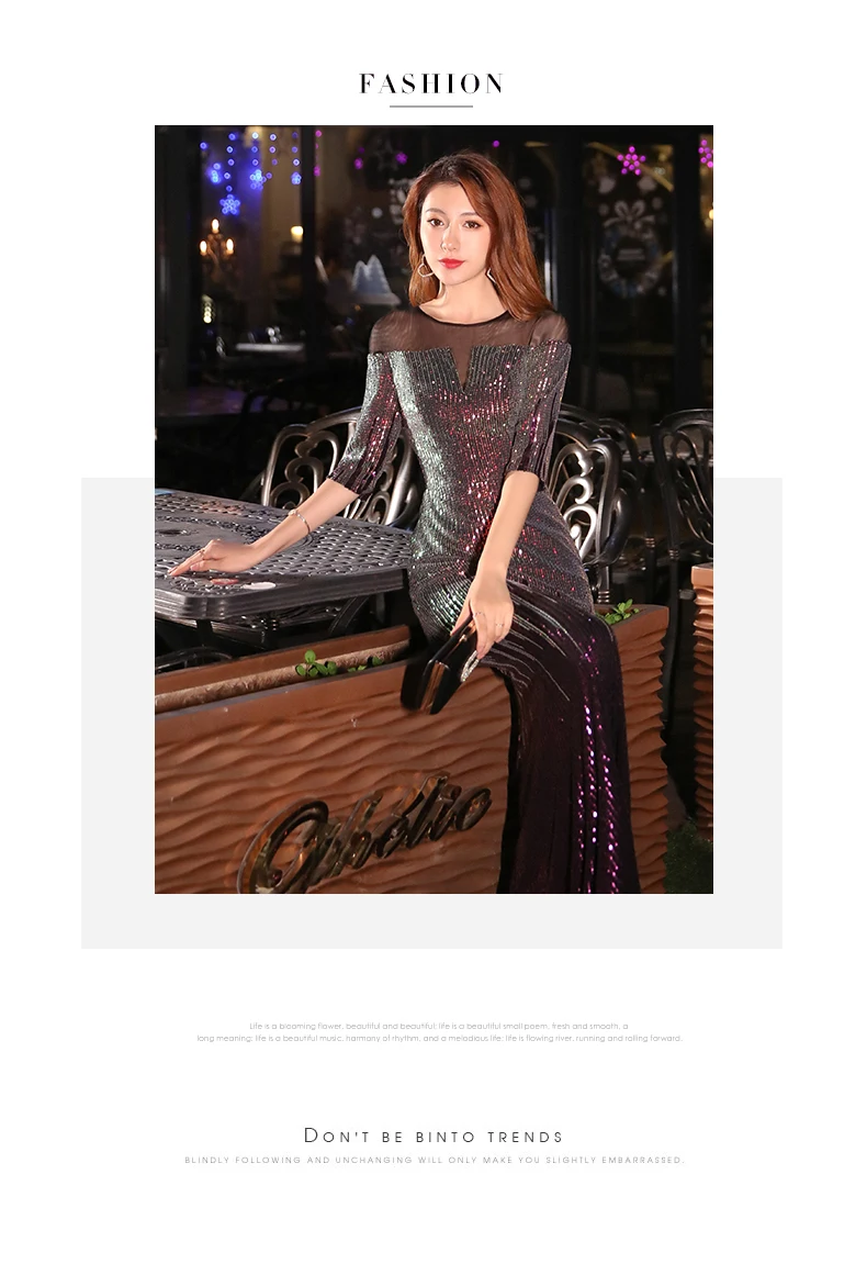 Wei yin AE0296 Robe De Soiree Новое сексуальное платье с О-образным вырезом и короткими рукавами, расшитое блестками длинное вечернее платье, элегантное платье Abendkleider