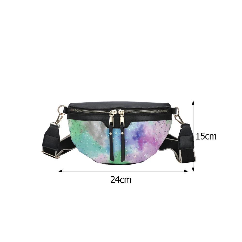 

Retro PU Leather Casual Waist Packs For Women Fashion Butterfly Cloud Squama Crossbody Chest Bags Ladies Shoulder Small Handbags