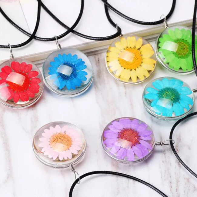 

1 шт. 30 мм круглая компактная фотография, прессованное ожерелье с цветком, сушеные цветы, фотография для женщин