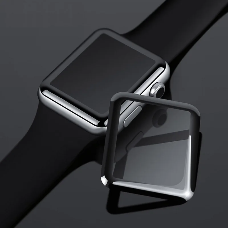 9H 3D закаленное стекло LCD изогнутый полный экран Защитная крышка для Apple Watch 42 мм 38