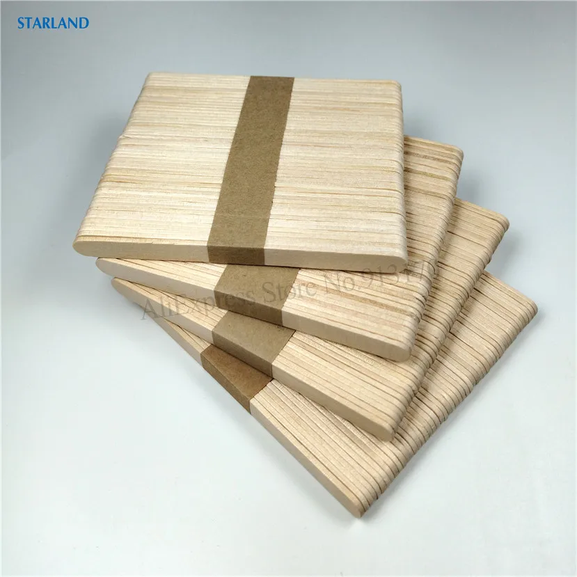 

200 In 1 Ice Pop Sticks Birch Wood Popsicle Sticks Ice Cream DIY Craft Wooden Stick Length 11.4cm 4 Lots 50pcs/lot