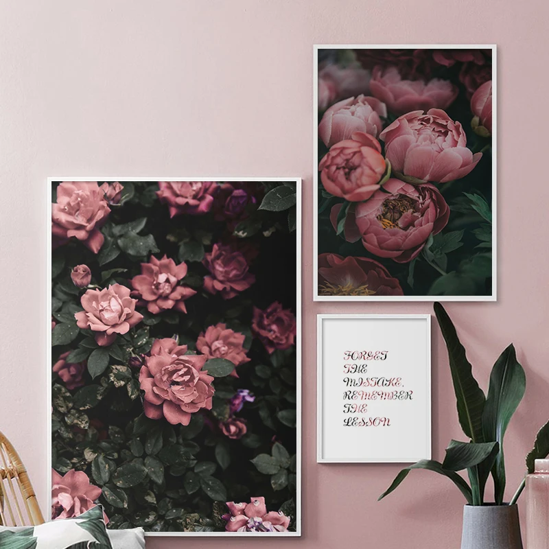 Цветочная Роза ботанический холст художественный плакат в скандинавском стиле