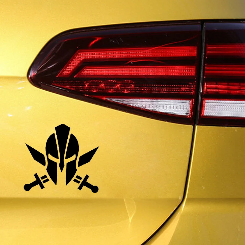 

Car Sticker Spartan Warrior Moron Label Funny Decal PVC Waterproof Sunscreen Decal Black/Silver 12.7cm * 11.4cm